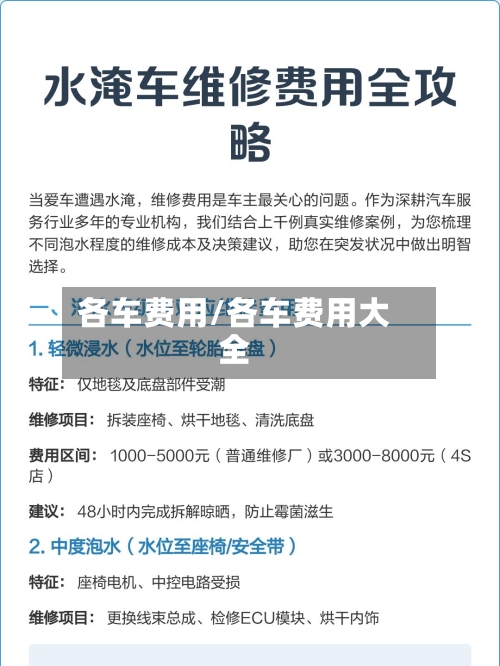 各车费用/各车费用大全
