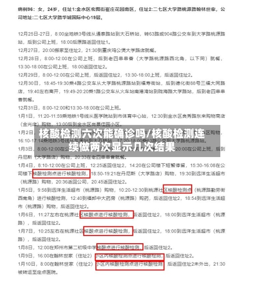核酸检测六次能确诊吗/核酸检测连续做两次显示几次结果-第3张图片
