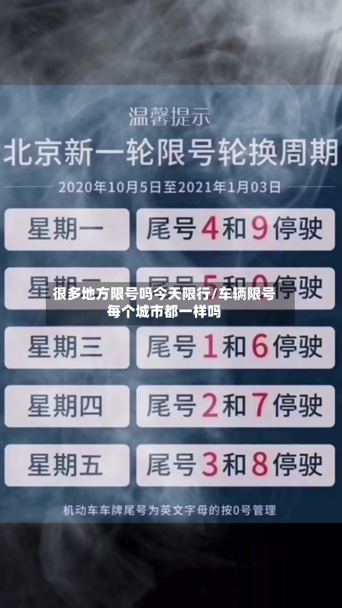 很多地方限号吗今天限行/车辆限号每个城市都一样吗