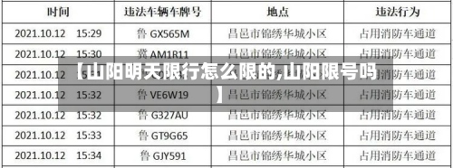 【山阳明天限行怎么限的,山阳限号吗】-第3张图片