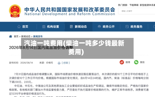 汽油一吨费用(柴油一吨多少钱最新费用)