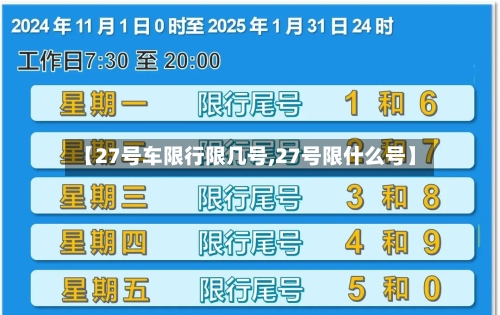 【27号车限行限几号,27号限什么号】