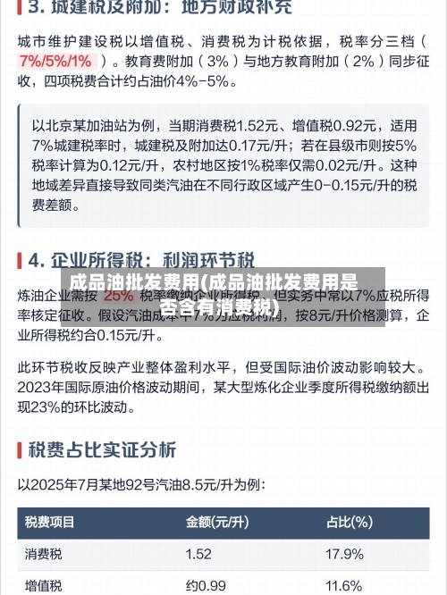 成品油批发费用(成品油批发费用是否含有消费税)-第2张图片