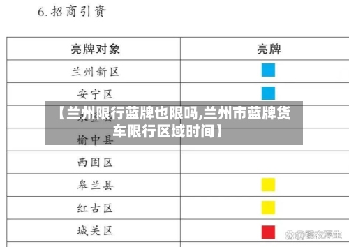 【兰州限行蓝牌也限吗,兰州市蓝牌货车限行区域时间】