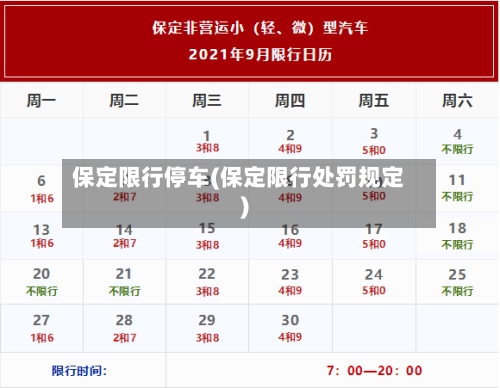 保定限行停车(保定限行处罚规定)