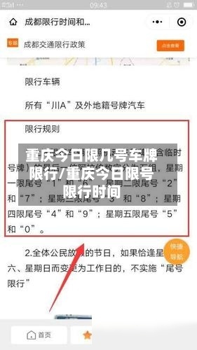 重庆今日限几号车牌限行/重庆今日限号限行时间-第2张图片