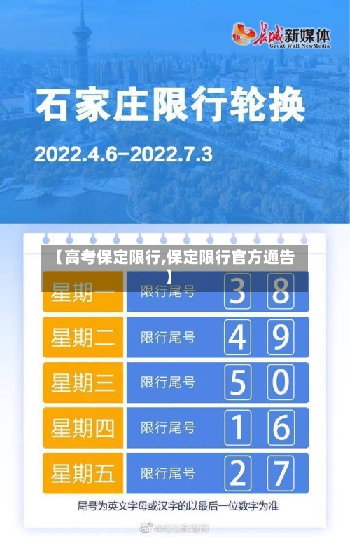 【高考保定限行,保定限行官方通告】