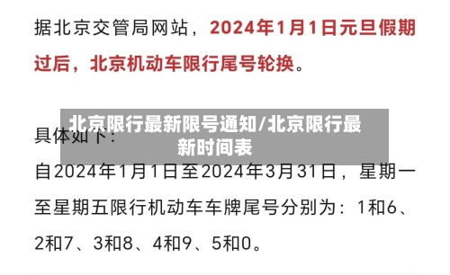 北京限行最新限号通知/北京限行最新时间表-第2张图片