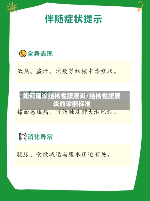 如何确诊结核性腹膜炎/结核性腹膜炎的诊断标准