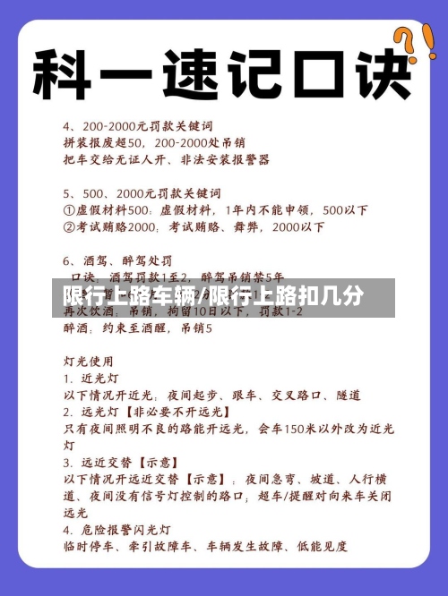 限行上路车辆/限行上路扣几分