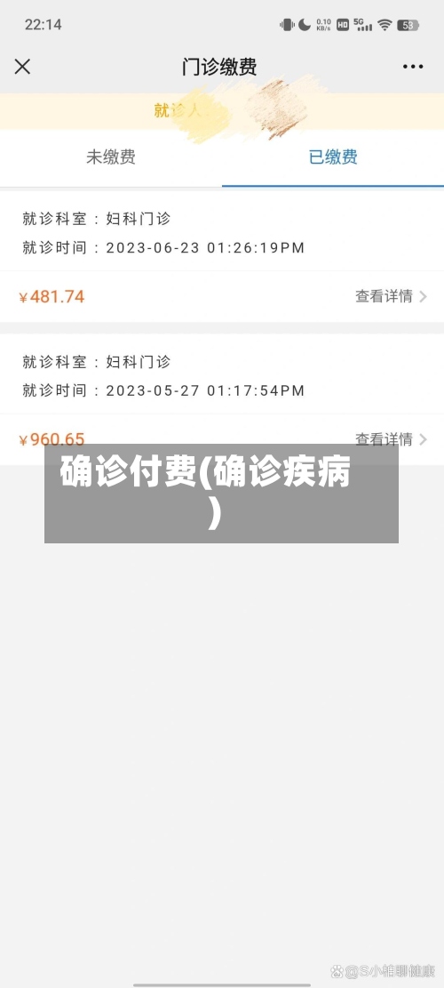 确诊付费(确诊疾病)