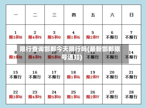 限行查询邯郸今天限行吗(最新邯郸限号通知)-第3张图片