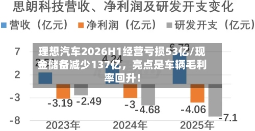 理想汽车2026H1经营亏损53亿/现金储备减少137亿	，亮点是车辆毛利率回升！-第3张图片