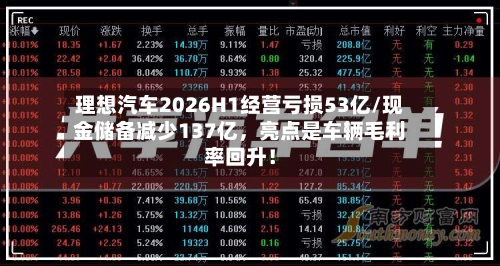 理想汽车2026H1经营亏损53亿/现金储备减少137亿，亮点是车辆毛利率回升！-第2张图片