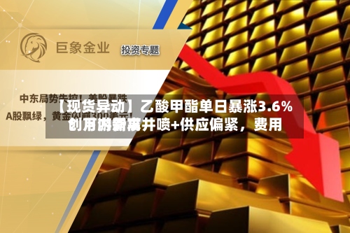 【现货异动】乙酸甲酯单日暴涨3.6%！下游需求井喷+供应偏紧，费用创月内新高-第3张图片