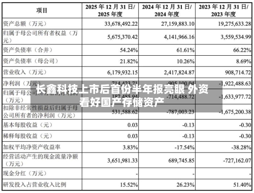 长鑫科技上市后首份半年报亮眼 外资看好国产存储资产