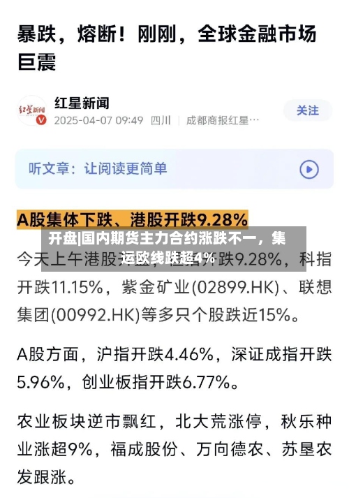 开盘|国内期货主力合约涨跌不一	，集运欧线跌超4%-第2张图片