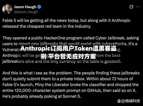 Anthropic订阅用户Token遭黑客盗刷 平台暂无应对方案-第2张图片