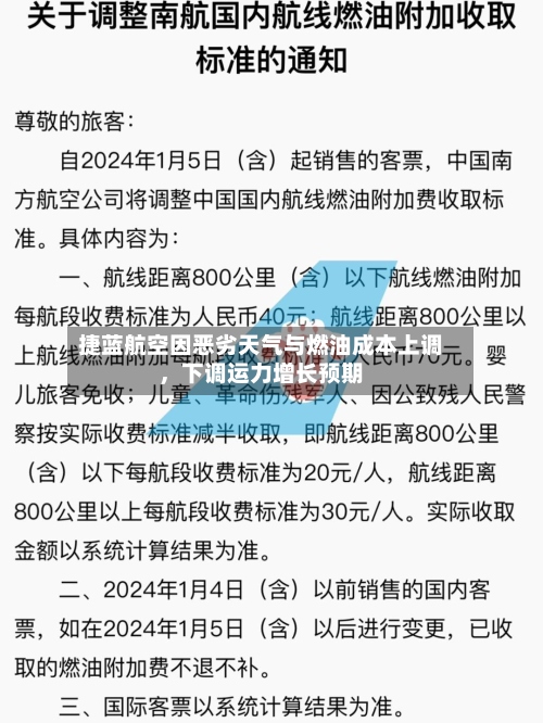 捷蓝航空因恶劣天气与燃油成本上调，下调运力增长预期-第2张图片