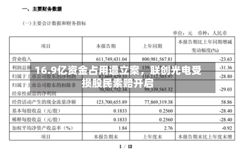 16.9亿资金占用遭立案，联创光电受损股民索赔开启-第2张图片