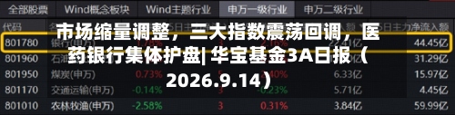 市场缩量调整，三大指数震荡回调，医药银行集体护盘| 华宝基金3A日报（2026.9.14）-第1张图片