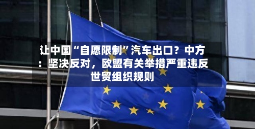 让中国“自愿限制”汽车出口？中方：坚决反对	，欧盟有关举措严重违反世贸组织规则-第3张图片