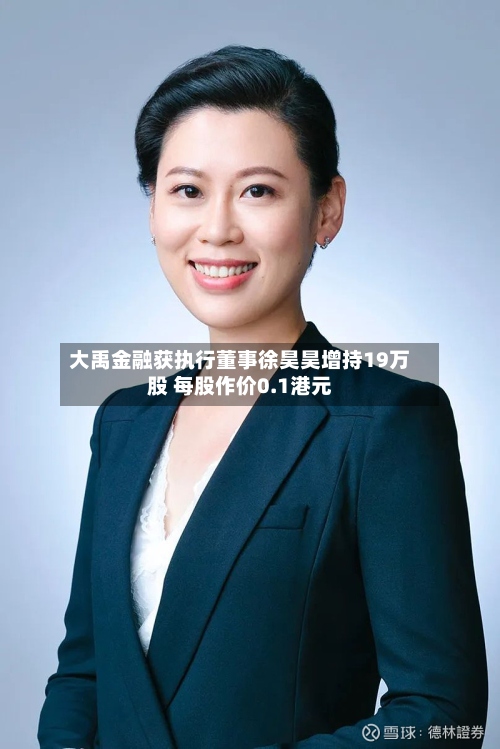 大禹金融获执行董事徐昊昊增持19万股 每股作价0.1港元-第1张图片