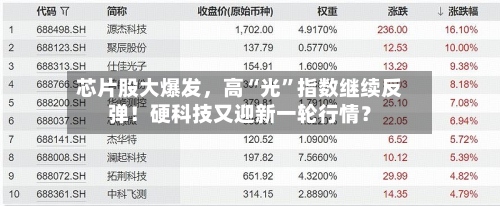 芯片股大爆发，高“光”指数继续反弹！硬科技又迎新一轮行情？-第2张图片