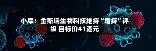 小摩：金斯瑞生物科技维持“增持”评级 目标价41港元-第2张图片