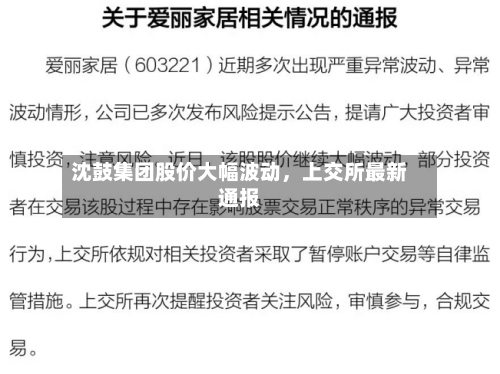 沈鼓集团股价大幅波动，上交所最新通报-第1张图片