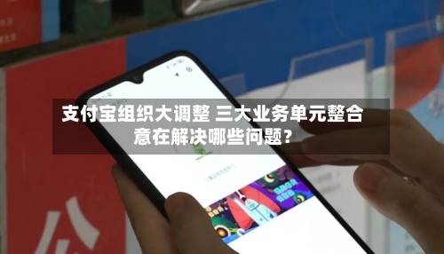 支付宝组织大调整 三大业务单元整合意在解决哪些问题？