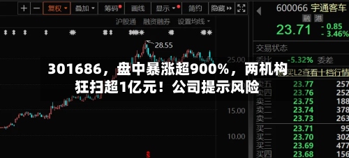 301686	，盘中暴涨超900%，两机构狂扫超1亿元！公司提示风险-第3张图片