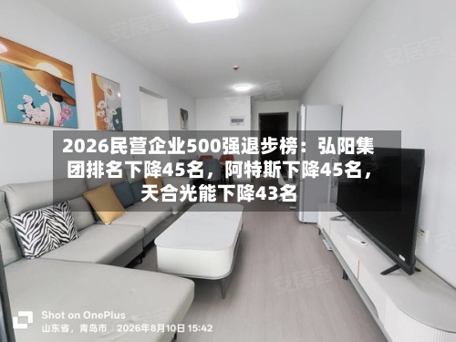 2026民营企业500强退步榜：弘阳集团排名下降45名，阿特斯下降45名，天合光能下降43名