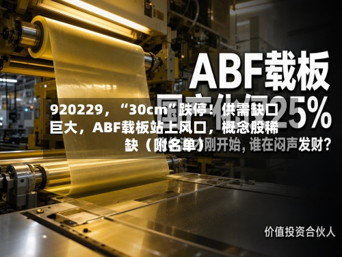 920229	，“30cm	”跌停！供需缺口巨大，ABF载板站上风口，概念股稀缺（附名单）-第2张图片
