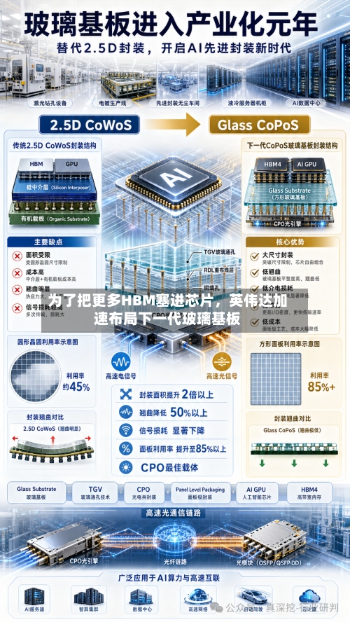 为了把更多HBM塞进芯片，英伟达加速布局下一代玻璃基板