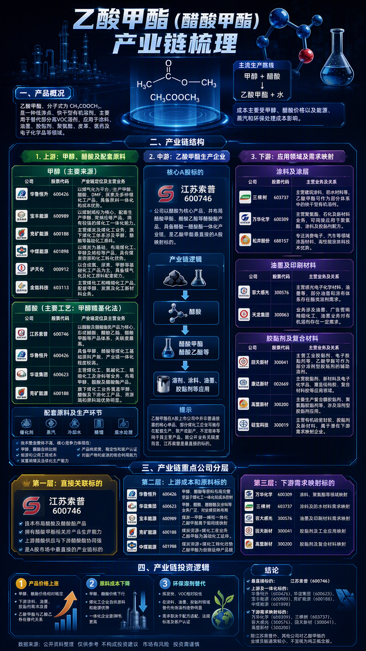 【现货异动】乙酸甲酯30天上涨32.9193%！需求回暖叠加供应收缩，库存偏紧推动报价上行